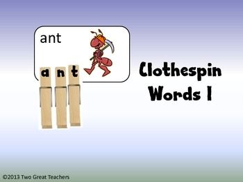 Clothespin Words - Level I by Two Great Teachers