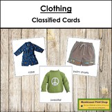 Types of Clothing - Montessori 3-Part Cards - Vocabulary, ESL