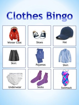 Clothes Bingo by Learning Style Alternatives | Teachers Pay Teachers