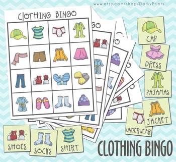 Preview of Clothing Bingo Printable Game