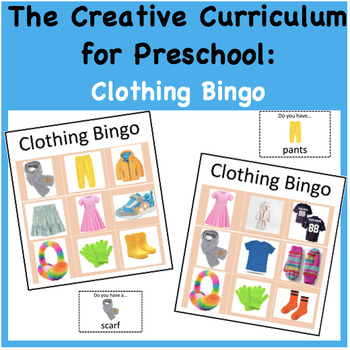 Preview of Clothing Bingo (The Creative Curriculum for Preschool: Clothes Unit) REAL PICS