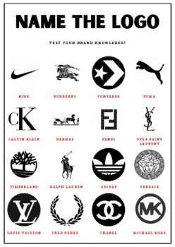 Clothing Brands Fashion Logo Quiz / & Answers by Miss C Homeschooling