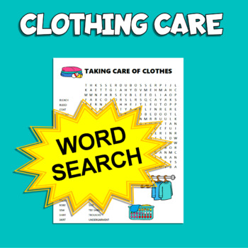 Preview of Clothing Care Word Search Puzzle