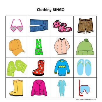 Clothing Categories Rummy by A Green and Gold Speech Therapist | TpT
