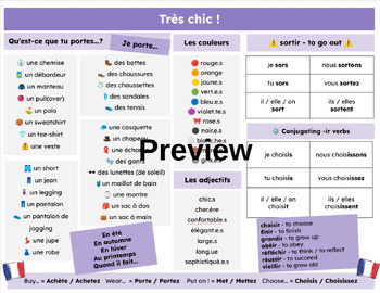 Preview of Clothing - Chat Mat (French)