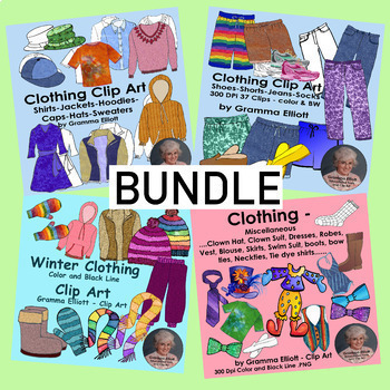 Preview of Clothing Clip Art Bundle 226 Realistic clips