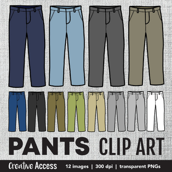 Realistic Clothing Clip Art: Pants by Creative Access | TpT