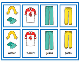 Boy's Clothing Vcabulary Cards - Drawer Labels