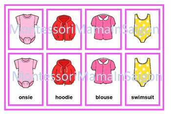 girl s clothing vocaulary cards drawer labels by montessori mama in saigon