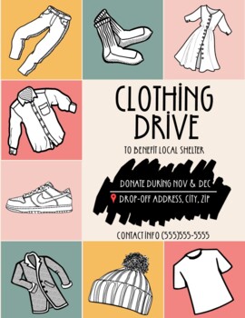 Preview of Clothing Drive Flyer | Editable