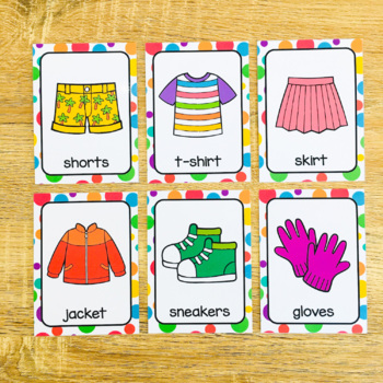 Clothes Flashcards for ESL Vocabulary Activities & Games (Use as VIPKID ...