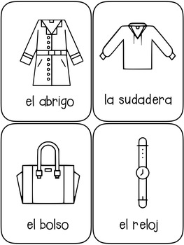 Clothing Flashcards (La Ropa) English - Spanish by Shira | TpT