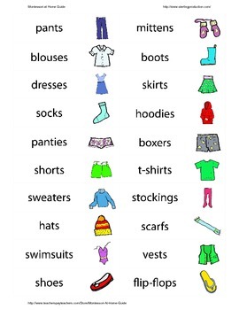 Clothing Labels by Montessori at Home Guide | Teachers Pay Teachers