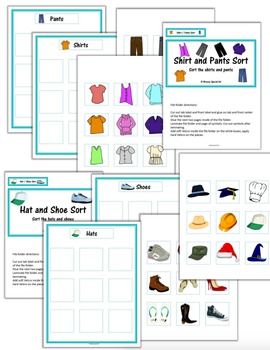 Clothing / Laundry Life Skill File Folders (Special Education) | TPT