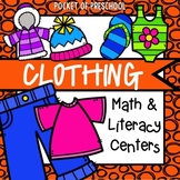 Clothing Math and Literacy Centers for Preschool, Pre-K, a