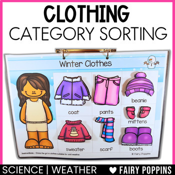 Preview of Clothing Category Sorting Activities | Paper Doll Summer Fall Winter Spring