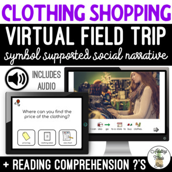 Preview of Clothing Shopping Virtual Field Trip Social Narrative Google Slides SS