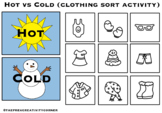 Clothing Sort Activity (Hot vs. Cold) Weather Unit