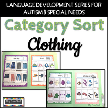 Preview of Clothing Sort Categories | Sorting Clothes File Folders Autism