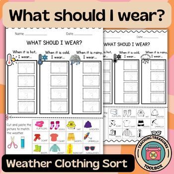 Preview of FREE Weather Clothing Sort | What should I wear? | Cold, Hot and Rainy weather