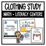 Clothing Study Math + Literacy Center Activity Pack | PreK