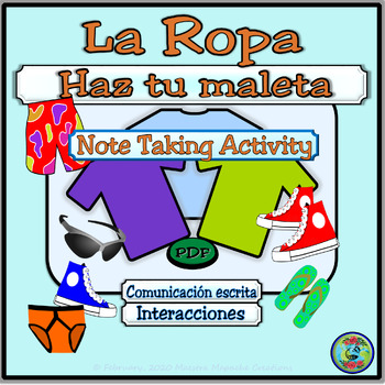 Preview of Clothing Topic Note Taking and Interactive Worksheet Activities