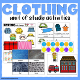 Clothing Study Activities and Vocabulary for 3K, Pre-K, Pr