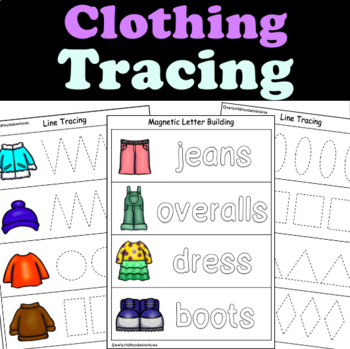 Preview of Clothing Unit Writing Centers for 3K, Preschool, Pre-K, Kindergarten