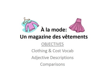 Preview of Clothing Vocab Project for French Students