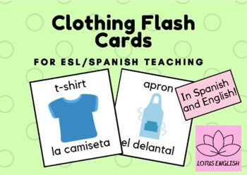 Spanish Clothing Vocabulary Cards and Word Wall Digital and Printable   Vocabulary cards, English language learners activities, Vocabulary  activities