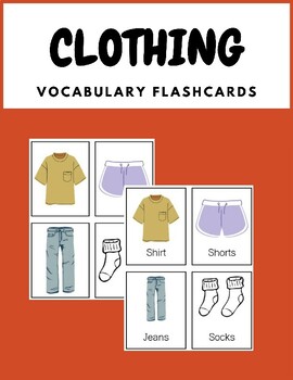 Clothing Vocabulary Flashcards - With and Without Labels | TPT