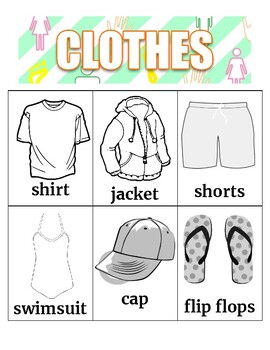 Preview of Clothing Vocabulary Words