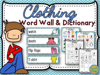 Clothing - Word Wall (33) and personal dictionary by English Buzz