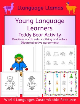 Preview of Clothing and Colors - customizable resource for young second language learners