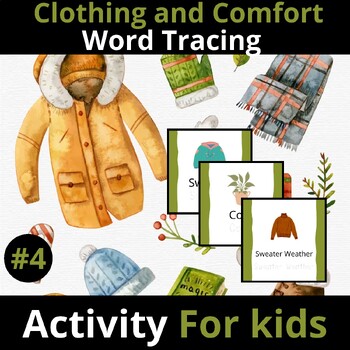 Preview of Clothing and Comfort Word Tracing - Activity For Kids