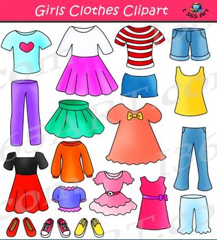 Clothes for Girls Clipart Bundle by I 365 Art - Clipart 4 School
