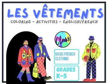 Preview of Clothing in French | Les Vetements Activity Booklet with English subs