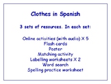 Clothing in Spanish Bundle - Worksheets, Games, Activities