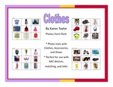 Clothing picture mats, AAC, Proloquo2go, lotto, speech the