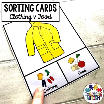 Preview of Clothing v Food Sorting Categories Task Cards