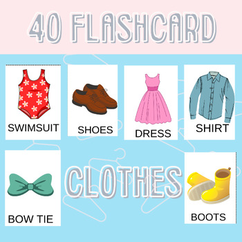 Clothing vocabulary Flashcards by Teaching cute bunny | TPT