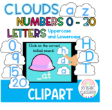 CLIPART Clouds -  Alphabet and Number Tiles