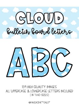 Preview of Cloud Bulletin Board Letters (Classroom Decor)