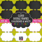 Cloud Doodle Frames {Chalkboard & White} in Bubble Gum Colors