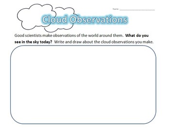 Preview of Cloud Observations -- Writing Freebie!