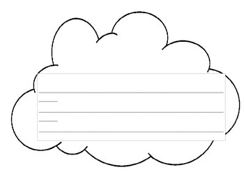 Preview of Cloud Shaped lined writing paper