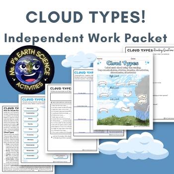 Cloud Types Independent Work Packet by Ms P's Earth Science Activities