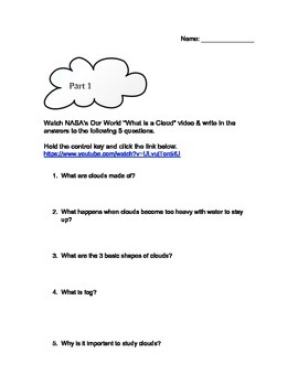 Preview of Cloud Types Webquest