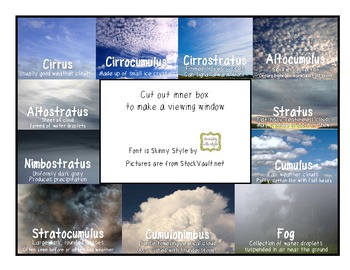 Cloud Viewer - Cloud Identification Frame by Sarah Calvert | TpT