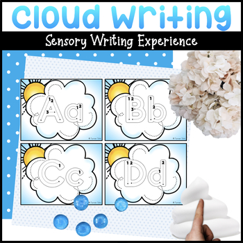 Preview of Cloud Writing Letter Formation - Cloud Alphabet Cards for Weather Theme